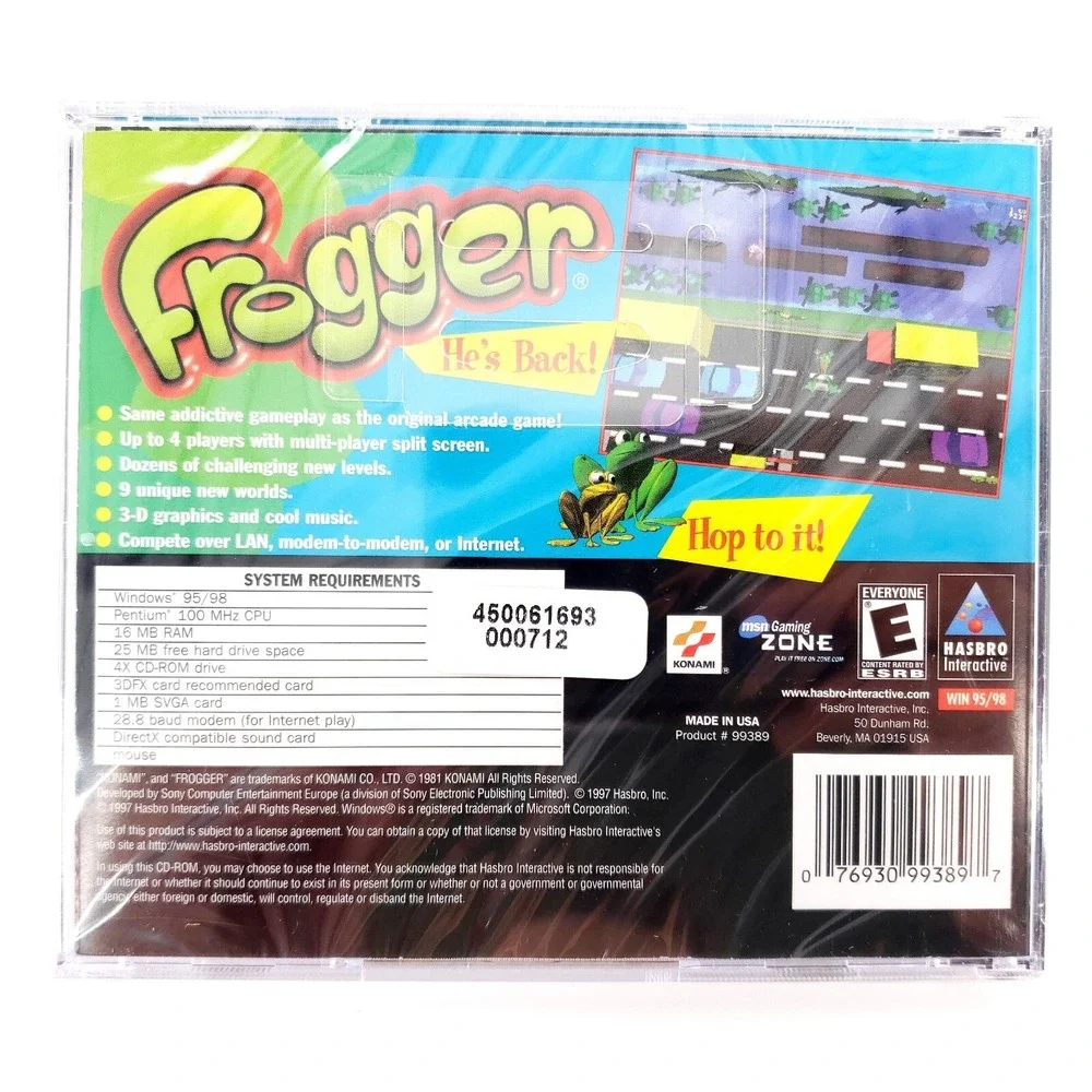 Frogger Jewel Case (PC, 2001) Brand New Factory Sealed